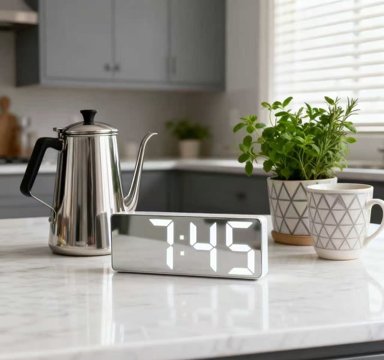 YYX Ornament Digital Alarm Clock - 6.29 Inch RGB LED Display, with Auto DST, Snooze, Calendar, Volume & Brightness Adjustment, Ideal Gift for Kids' Bedrooms