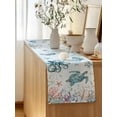 thumbnail image 5 of Table Runner 108 Inches Long for Kitchen Dining, Teal Turtle Coastal Dresser Scarf Farmhouse, Dining Table Decorations for Wedding/Parties, Octopus Coral Summer Beach Starfish 13 x 108 In, 5 of 8