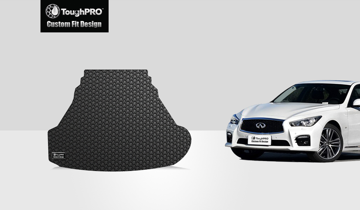 ToughPRO - Trunk Mat Compatible with INFINITI Q50 - All Weather Heavy Duty (Made in USA) - Black Rubber - 2014 - image 1 of 3