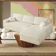 thumbnail image 3 of Modern Corduroy 114.5' Modular Sofa with Reversible Seat and L-Shaped Combination, 3 of 22
