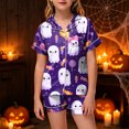 thumbnail image 2 of NIEWTR Kids Halloween Pajamas Cotton Pumpkin Ghost Print Sleepwear Toddler Girls Boys Skull Halloween Pjs Sets, 2 of 5