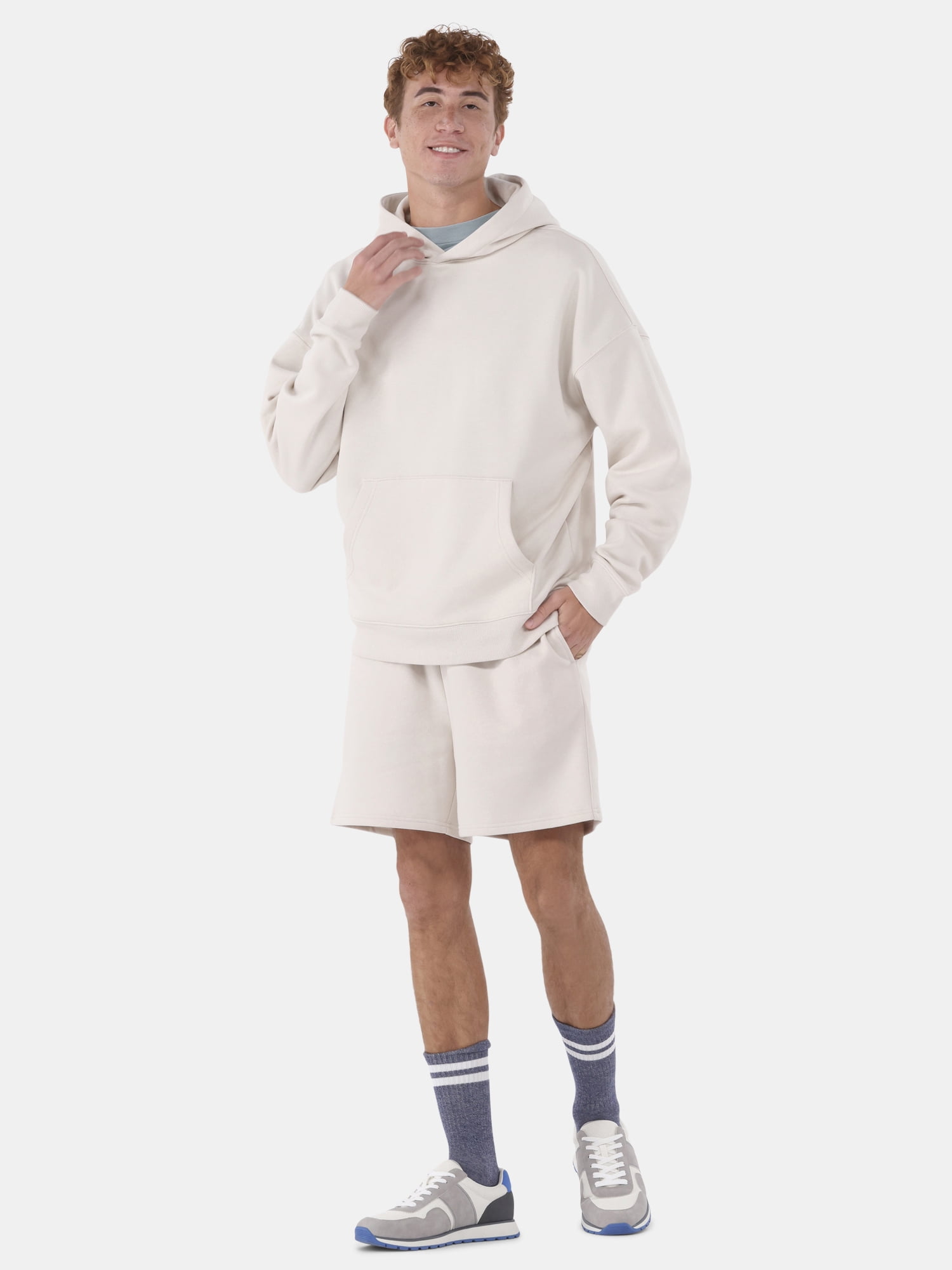 No Boundaries Soft Fleece Jogger Shorts, 6" Inseam, Men's and Big Men's