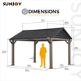 thumbnail image 3 of Sunjoy Hardtop Gazebo 13 x 13 ft. Outdoor Galvanized Steel Gazebo with Metal Gable Roof and Ceiling Hook, Suit for Patio and Backyard, Black, 3 of 12