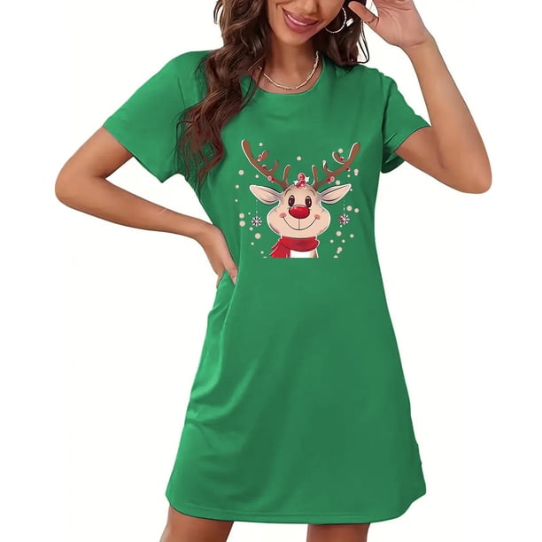 Camisón corto de talla grande para mujer, camisón de manga corta con estampado de pecho a la moda, camisón para mujer