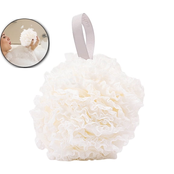 VQPeo Bath Sponge, Loofah Sponge, Exfoliate, Soothe Skin, Bath Mesh Pouf Shower Ball, Foam Up in 3 Seconds, for Women and Men