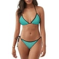 thumbnail image 1 of Bingfone Turquoise Glitter Print Women's Bikini Set, Bikini Two-piece Set - High Elastic Strap Style, Beach Pool Swimsuit - Removable Chest Pad, 1 of 6
