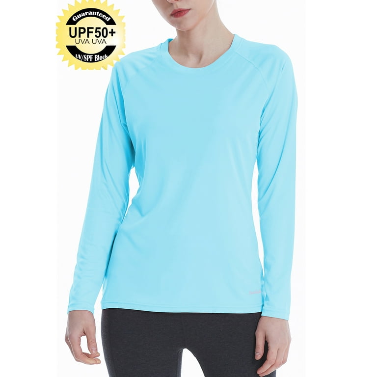 Women's Sun Protection UPF 50+ UV/SPF Long Sleeve T-Shirt Blue,up