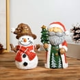 thumbnail image 2 of Shoreew Santa Claus Snowman Resin Figurine Christmas Tabletop Decoration for Home Office Desk Festive Holiday Gift, 2 of 7