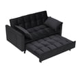 thumbnail image 3 of Convertible Chair Bed, 3 in 1 Convertible Sofa Bed Sleeper Chair with Adjustable Backrest, Built-in Side Pokcet & Pull Out Handle, Pull Out Sofa Bed Couch Loveseat Sleeper for Small Spaces, Black, 3 of 7
