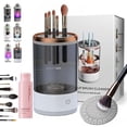 thumbnail image 1 of Makeup Brush Cleaner, 3 in 1 Electric Brush Cleaner, Electric Makeup Brush Cleaner - Automatic Spinning Cosmetic Tool for Deep Cleaning All Types of Brushes Set (Plug-in,Black-b), 1 of 1
