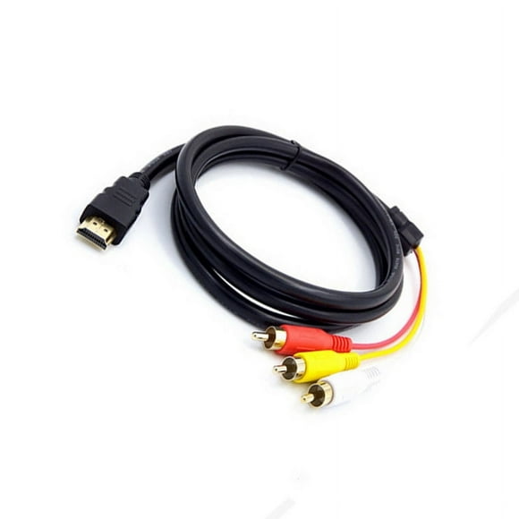 Adaptador HDMI a AV HD de ordenador a TV Línea de conversión de audio y video de loto amarillo rojo blanco sin chip