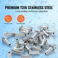 thumbnail image 4 of VEVOR 121 Pack T316 Stainless Steel Protector Sleeves for 1/8" Wire Rope Cable Railing, DIY Balustrade T316 Marine Grade, Come with A Free Drill Bit, Silver, 4 of 9