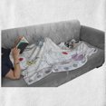 thumbnail image 6 of Hipster Soft Flannel Fleece Blanket, Notebook Design with a Variety Drawings Funky Skateboard Shooting Star, Cozy Plush for Indoor and Outdoor Use, 60" x 80", Black Pale Blue Ginger, by Ambesonne, 6 of 6