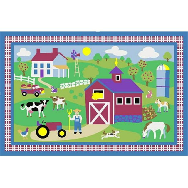 LA Rug OLK-016 3958 Collection Olive pour Enfants - Tapis de Ferme - 39 x 58 Pouces