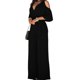 thumbnail image 1 of 2025 Women Summer Jumpsuit Off Shoulder Hollow Out Half Sleeves Deep V Neck High Waist Dress-up Wide Leg Deep Crotch OL Style Summer Jumpsuit Women Cl, 1 of 5
