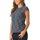 thumbnail image 4 of INSPIRAR CHIC Blusas de Verano Casual de Mujer con Mangas Cortas en Patrón de Tweed Marled S Azul Negro, 4 of 6