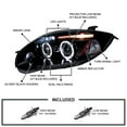 thumbnail image 3 of Spec-D Tuning LED Glossy Black Smoke Dual Halo Projector Headlights Compatible with 2006-2012 Mitsubishi Eclipse, Left + Right Pair Headlamps Assembly, 3 of 5