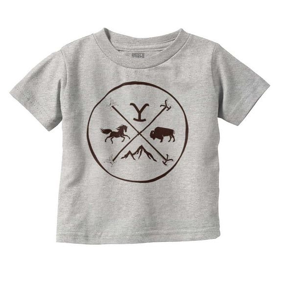 Yellowstone Y Horse Buffalo Mountain Toddler Boy Girl T Shirt Infant Toddler Brisco Brands 6M