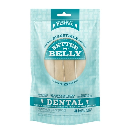 UPC: 0615650200368 | Better Belly Dental Large Rolls 4 Count  Highly Digestible Rawhide