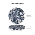 thumbnail image 2 of Round Ceramic Car Coasters 2 Pack Absorptive Clean Cork Bottom For Anti-Slip Use On Most Cars Zebra Print Style Steelblue_3, 2 of 8