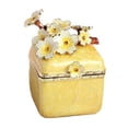 thumbnail image 2 of Joyero de esmalte artístico, joyero decorativo para el hogar, pequeño, para colgantes, aretes, decoración del hogar. Amarillo, 2 of 8