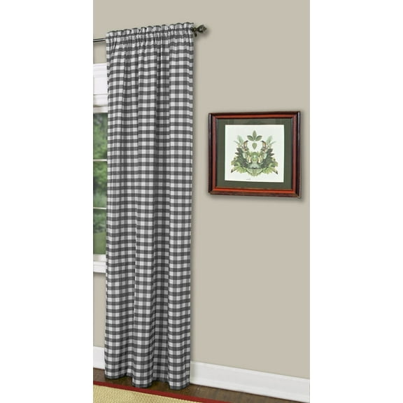 Buffalo Black Plaid Modern Window Curtain Panel : 42" x 84" Panel - Single