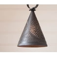 thumbnail image 3 of Irvins Country Tinware Madison Witch's Hat Pendant in Kettle Black Punched Tin, 3 of 3