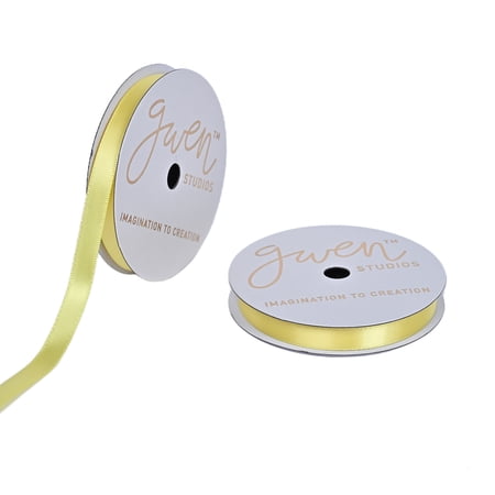 Gwen Studios 3/8" Lemon Satin Ribbon, 6 Yards