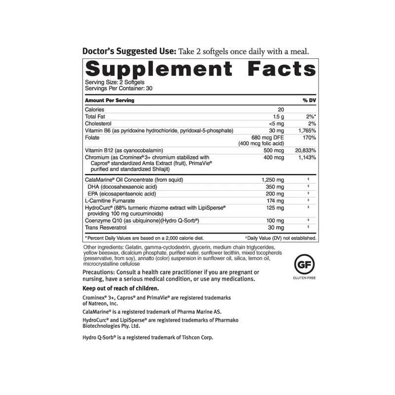 Dr. Sinatra Omega Q Plus MAX - Omega 3 (DHA/EPA), CoQ10, Resveratrol, Turmeric - Advanced Heart Health and Healthy Aging Support - 60 Softgels (30-Day Supply)