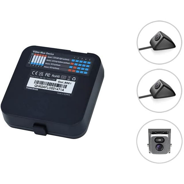 Thinkware Multiplexer Bundle with 2 Side Cameras and 1 Exterior IR Infrared Camera for Up to 5 Channel Recording