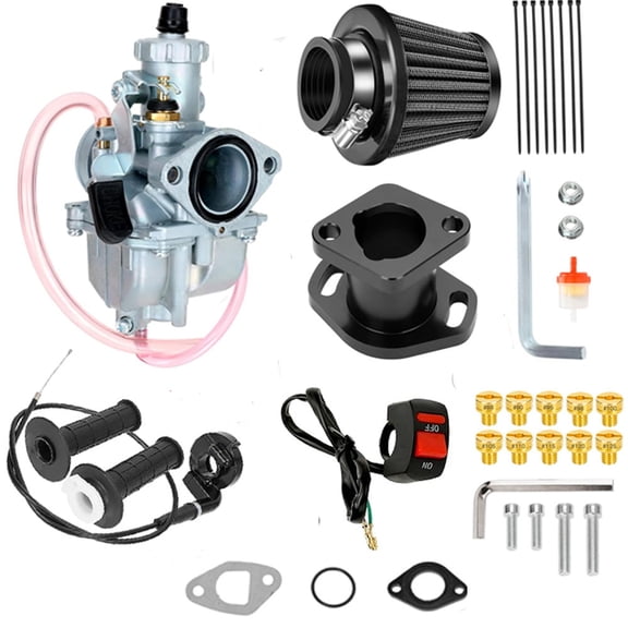 Mini Bike VM22 Carburetor Throttle Cable Assembly Jets Kit for Coleman CT200U BT200X CT200U-EX RB200 Predator 212cc 196 224 GX160 Engine Baja Warrior MB200 Axis M200 KT196 Go Kart Performance Parts