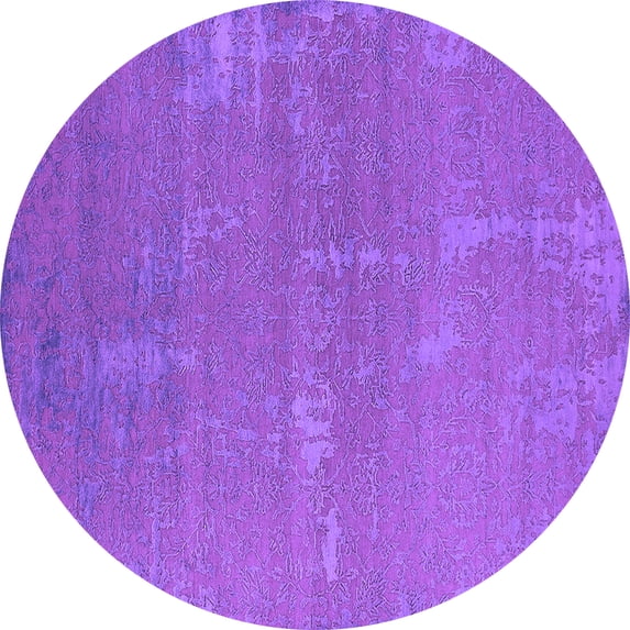 Ahgly Company Indoor Round Oriental Purple Industrial Area Rugs, 6' Round
