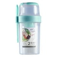 thumbnail image 1 of Contenedor de taza coctelera for ensalada for almuerzo, desayuno, yogur, parfait, tazas con tapa y tenedor, 1 of 8