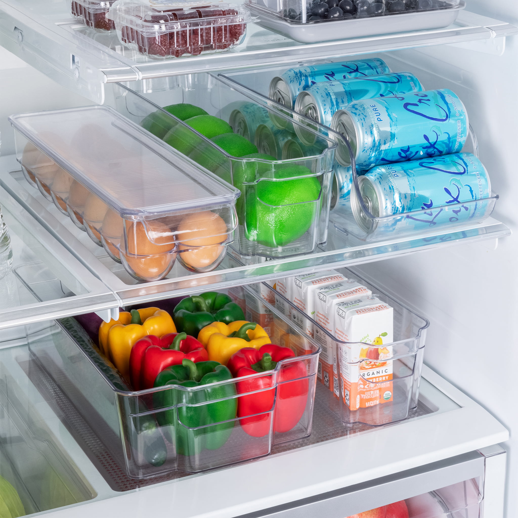 Smart Design Complete 18 Piece Refrigerator Bin Starter Set - Clear 