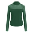 thumbnail image 6 of Gubotare Women's Sexy Sheer Long Sleeve Tops Crew Neck Mesh Ruched Going Out Shirts Blouse Date Night Outfits (Green,XL), 6 of 7