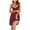 Wine, variant on IROINNID Sundress For Women Fashion V-neck Comfortable Loose Camisole Lace Long s Blouse Casual Tops Dress Knee-Length Solid Color Dress