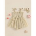 thumbnail image 6 of YASUTNKS Baby Girl 2Pcs Birthday Outfits Sleeveless Tie Strap Romper Tulle Dress with Headband Set Newborn Clothes, 6 of 9