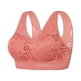 thumbnail image 2 of Lilgiuy Women Lace V-neck Wire Free Sports Underwear Yoga Running Bra，Orange，12 Winter Fashion 2022, 2 of 5