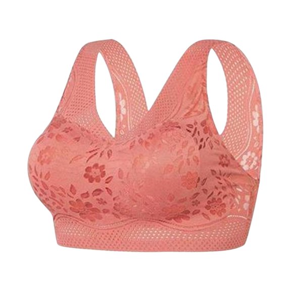 Aoochasliy Bras for Women Clearance Fashion Sexy Lace V-neck Wire Free Sports Underwear Yoga Running Bra