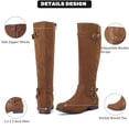 thumbnail image 3 of Botas hasta la rodilla Ruiee para mujer, elegantes, puntera redonda, color canela, 3 of 6