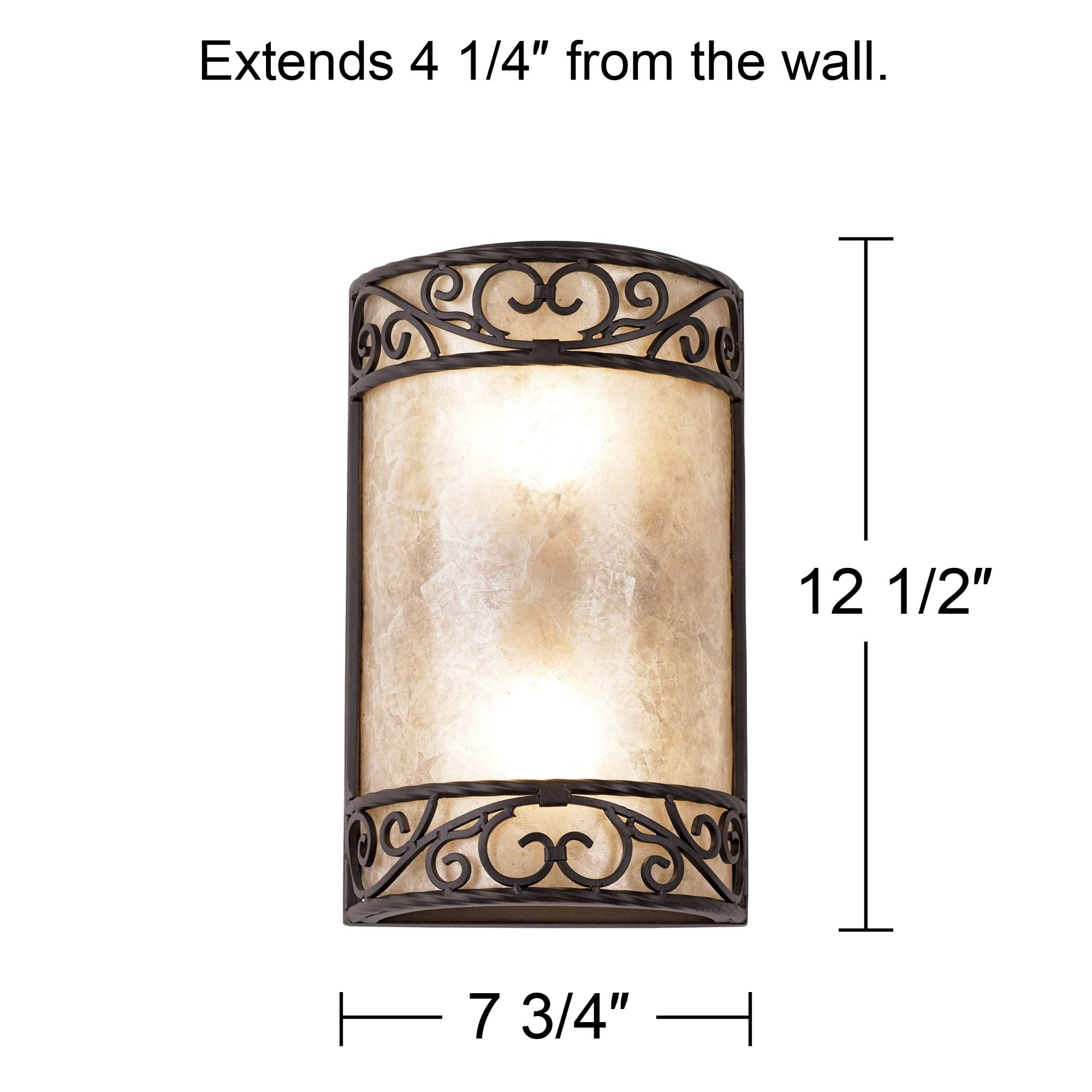 Rustic Wall Light Sconces Set of 2 Brown 12 1/2" Fixture Natural Mica Bedroom 