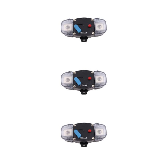 Decodeary Disjoncteur en Plastique Professionnel Réinitialisable Protection contre les Surcharges Accessoires de Haut-Parleur de Camion Automobile 150A 3Ensemble