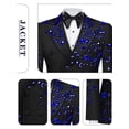 thumbnail image 5 of Beauty-Emily Men's Gold Foil Print Double-Breasted Suit Set – Slim Fit Two-Piece Blazer & Pants, Luxury Metallic Accent Formal Suit for Party, Wedding & Prom, 5 of 8