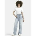 thumbnail image 2 of No Boundaries High Rise Baggy Wide Leg Jeans, 34" Inseam, Women's and Women's Plus Sizes XXS-4X, 2 of 5