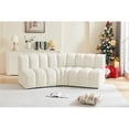 thumbnail image 3 of Bowery Hill Contemporary Soft Cream Velvet Modular Sectional, 3 of 8