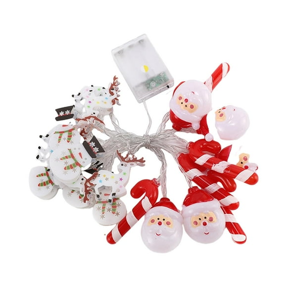 Guirnalda de luces navideñas, decoraciones para el hogar, luces para árboles de Navidad para interiores, jardines, paredes, decoración 3m Papá Noel