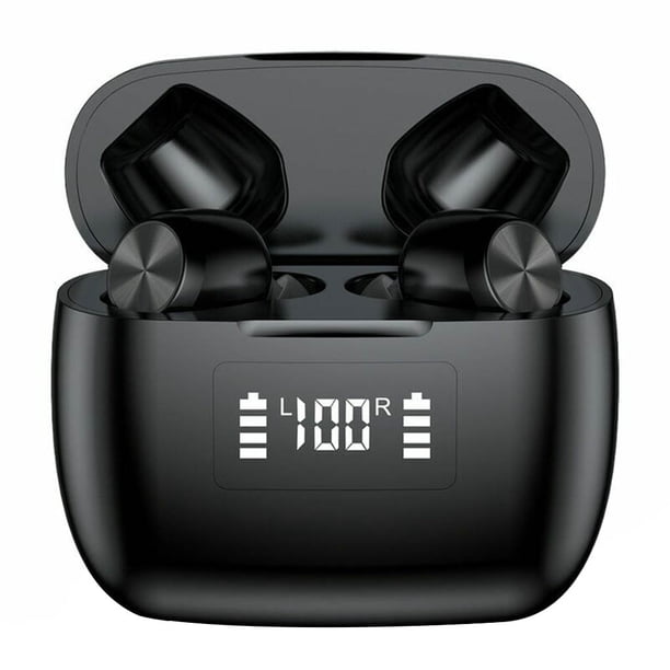 Auriculares Bluetooth 5.0, par automático, batería, pantalla digital, auriculares inalámbricos con estuche de carga, negro sidaley EL5179-01B