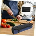 thumbnail image 5 of Chef Knife Roll Bag with Carry Handle, Large Capacity Kitchen Knife Storage Bag, Portable Knife Carrying Case with Folded Design, Black (Not Include Knife) 7.87 Inches, 5 of 8