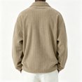 thumbnail image 4 of GrmtClth Men's Sweatshirt Corduroy Mock Neck Quarter Zip Pullover Long Sleeve Fashion Fall Winter Daily Sweaters Khaki 3XL, 4 of 4