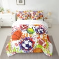 thumbnail image 3 of Manfei Football Basketball Rugby 7pcs Bedding Comforter Set,Watercolor Splatter Ink Queen Bedding Sets,Boys Ball Game Queen Sheet Sets For Boys Kids,Luxury Bedroom Decor Reversible, 3 of 9